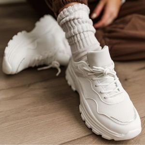 White Chunky Tennis Shoes